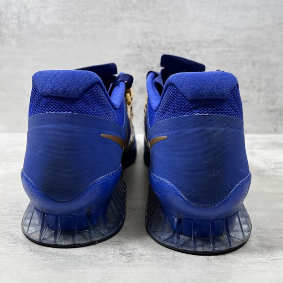 Nike Romaleos 3 Weightlifting Shoes - Men's Size 9 - Blue Gold - Picture 6 of 9